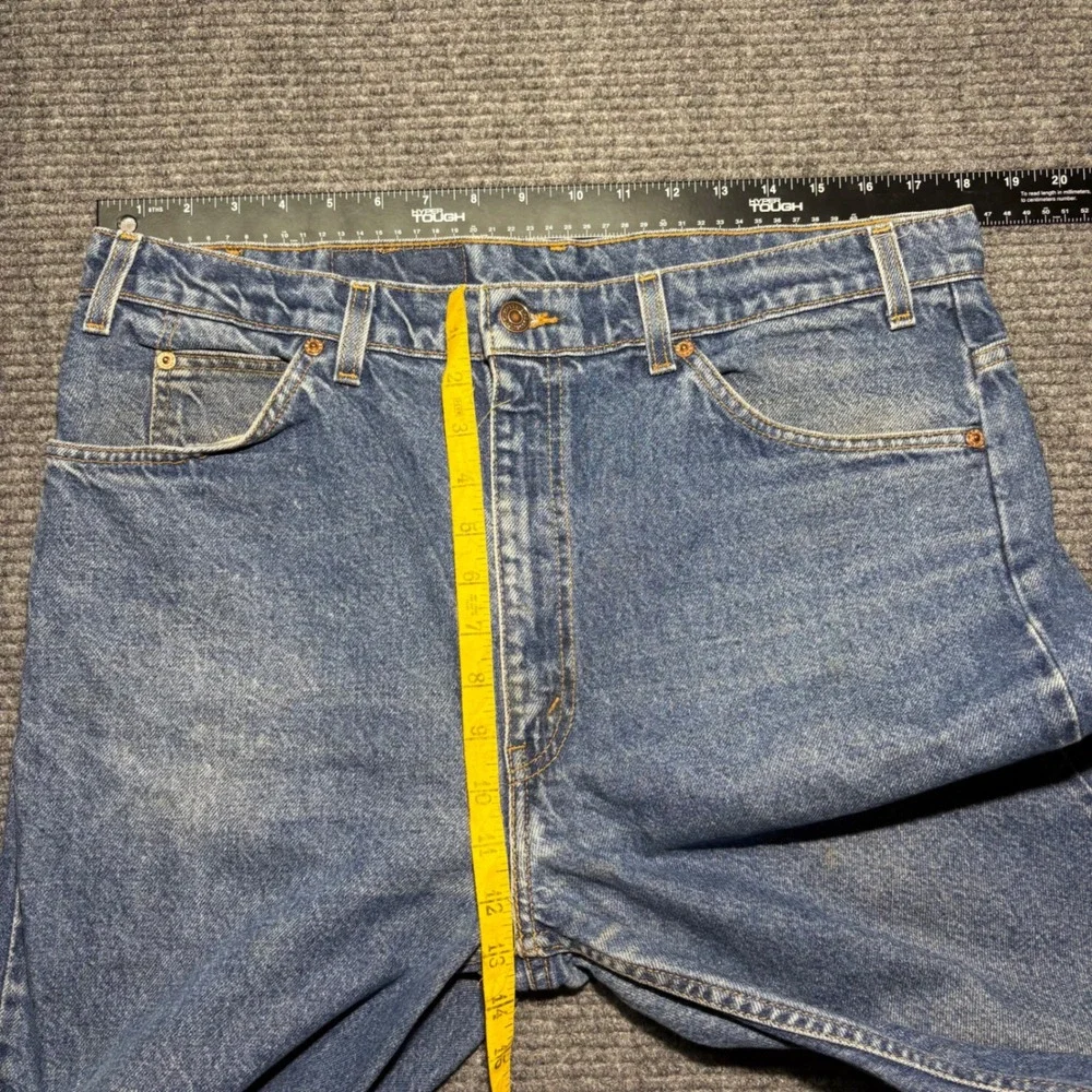Levis 505 Orange Tab Men Jeans 38x32 Regular Fit Straight Leg Blue Denim Vintage